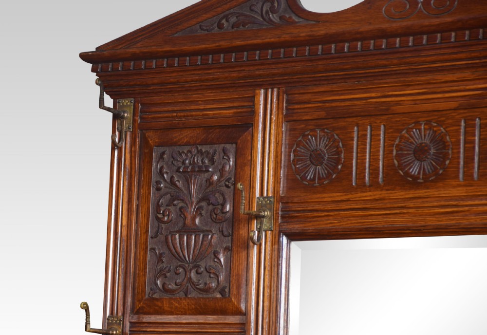 19th century carved oak hall stand View VIII
