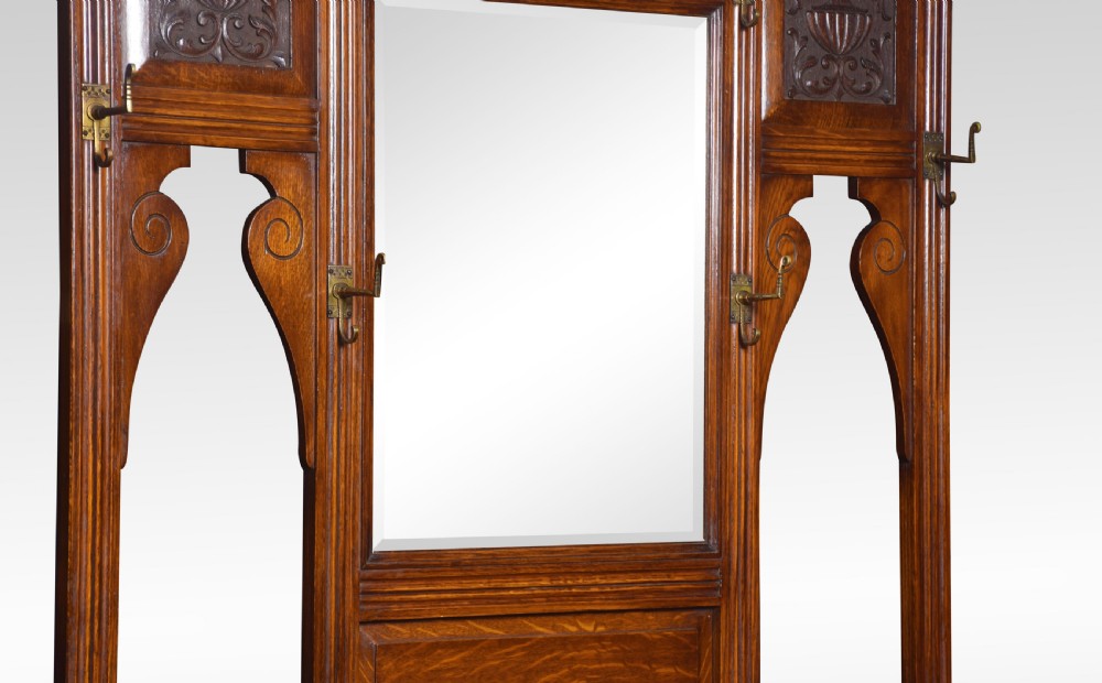 19th century carved oak hall stand View X
