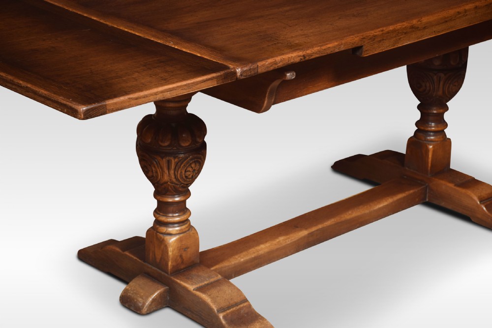 Oak draw leaf refectory table View VII