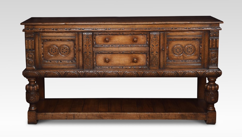 Carved oak sideboard