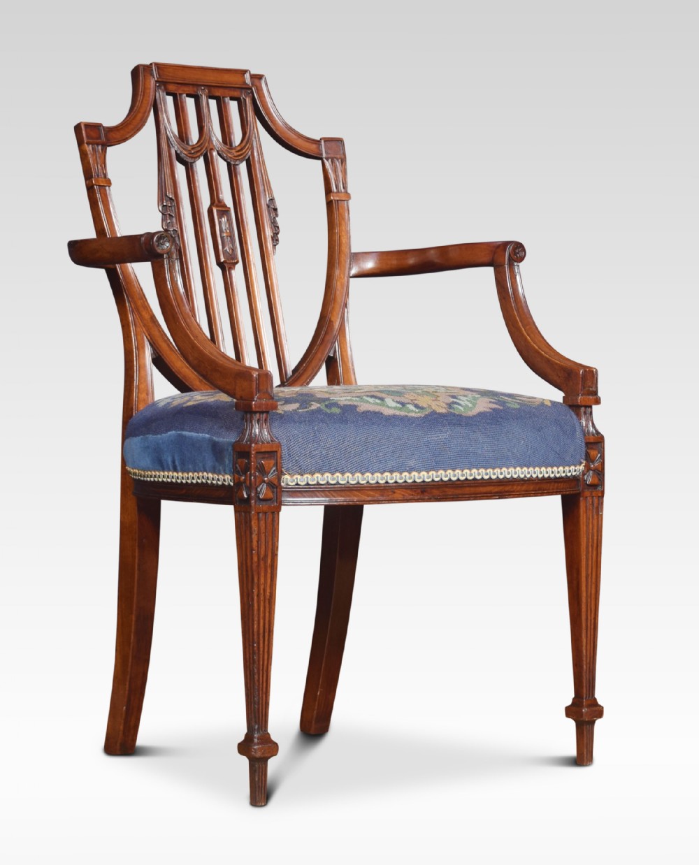19th Century Hepplewhite design mahogany armchair