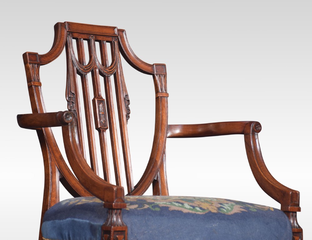 19th Century Hepplewhite design mahogany armchair View II