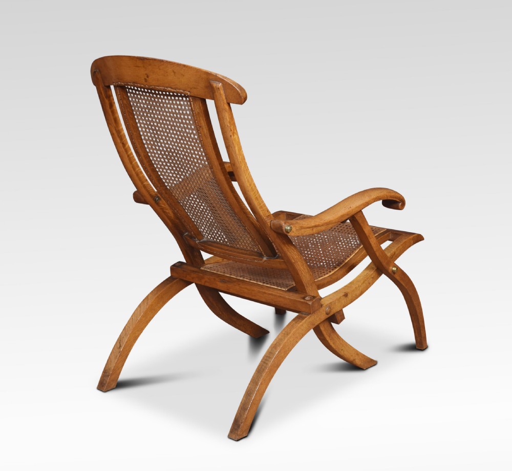 Pair of walnut framed folding Steamer deck chairs View IV