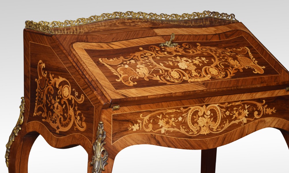 Rosewood inlaid bureau de dame View VIII