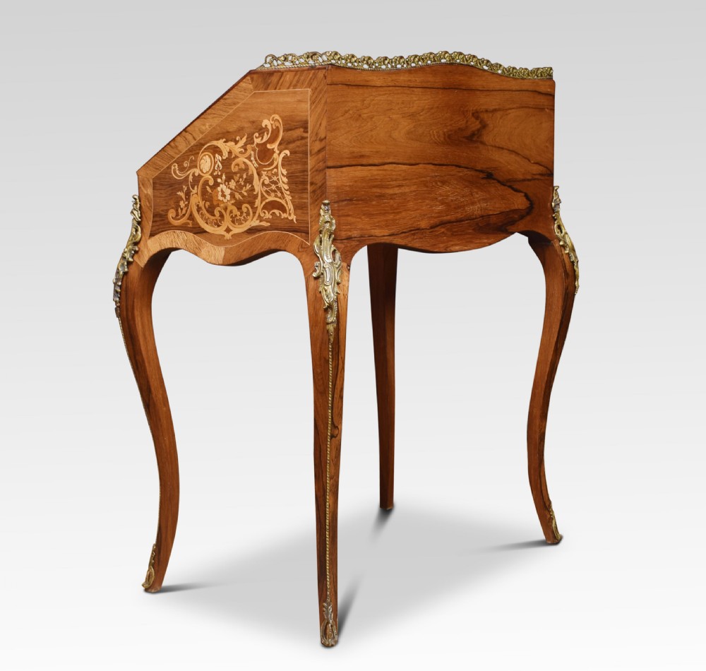 Rosewood inlaid bureau de dame View XII