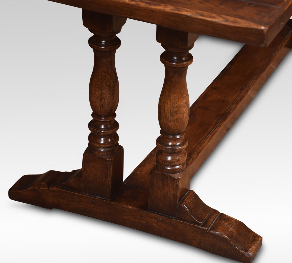 Oak plank top refectory table View II