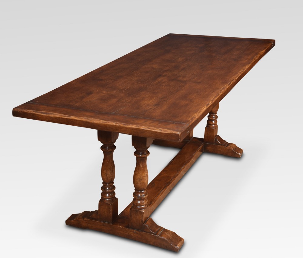 Oak plank top refectory table View III