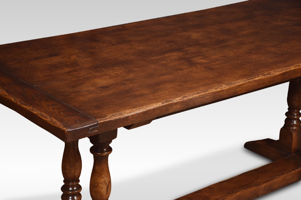 Oak plank top refectory table View IV