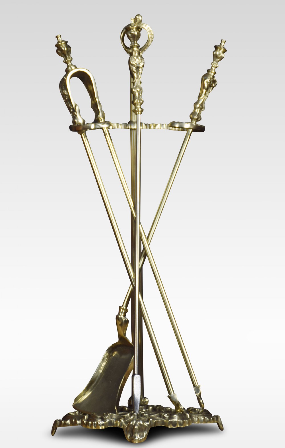 Brass fire tool companion set