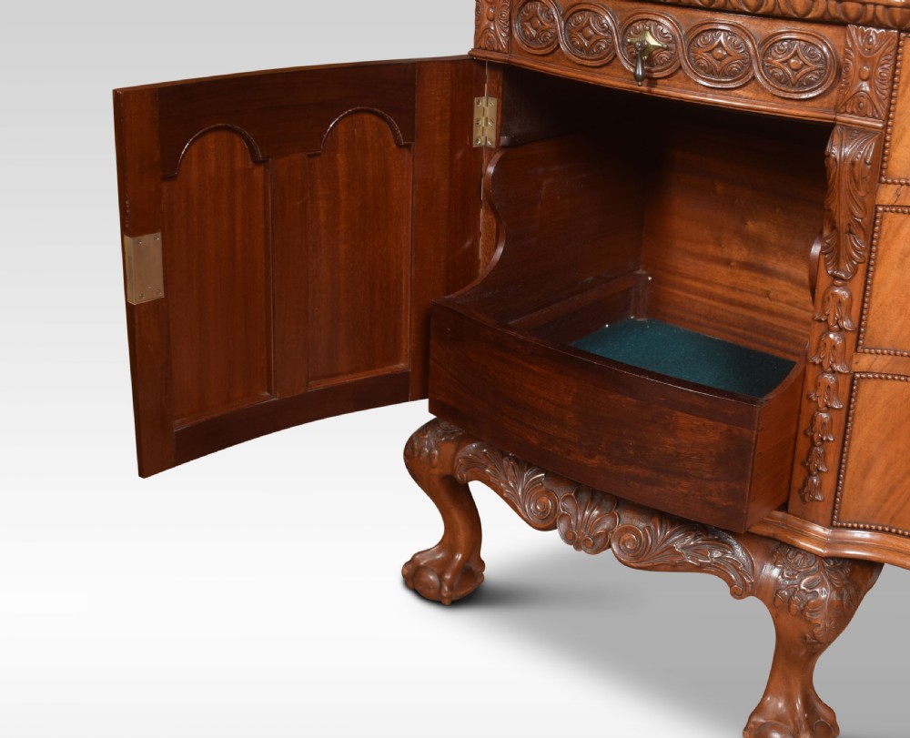 Carved mahogany inverted break front sideboard View II