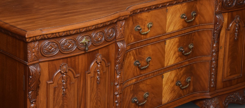 Carved mahogany inverted break front sideboard View IX