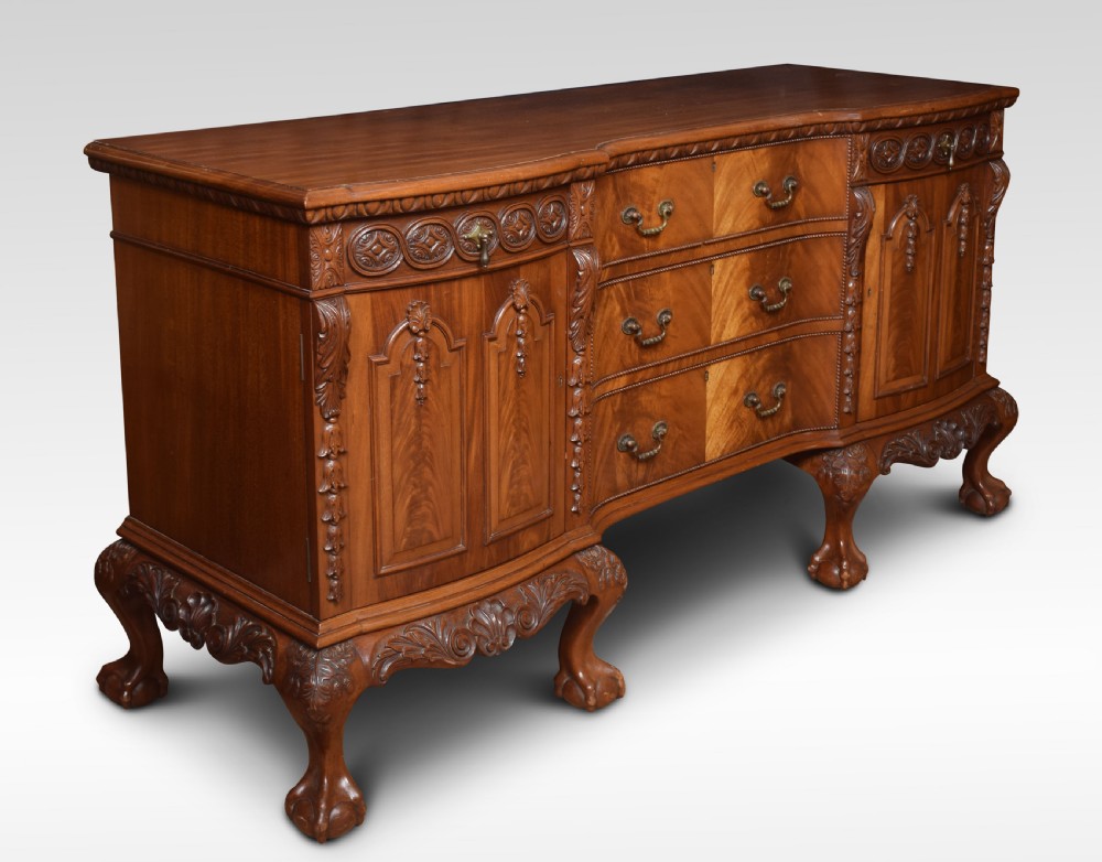 Carved mahogany inverted break front sideboard View XII