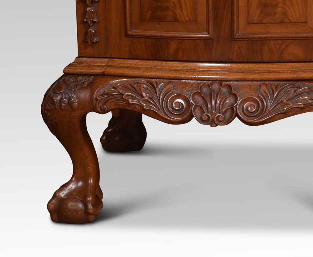 Carved mahogany inverted break front sideboard View XIII