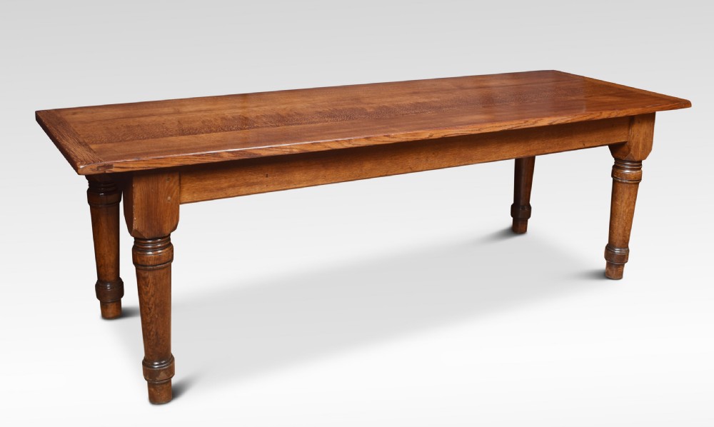 Large oak kitchen dining refectory table