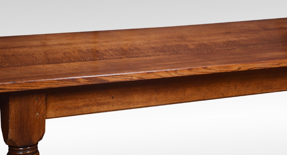 Large oak kitchen dining refectory table View III
