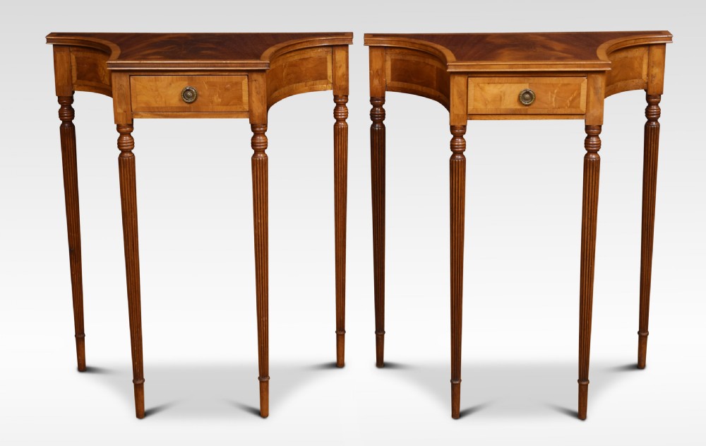 Pair of mahogany crossbanded side tables View II