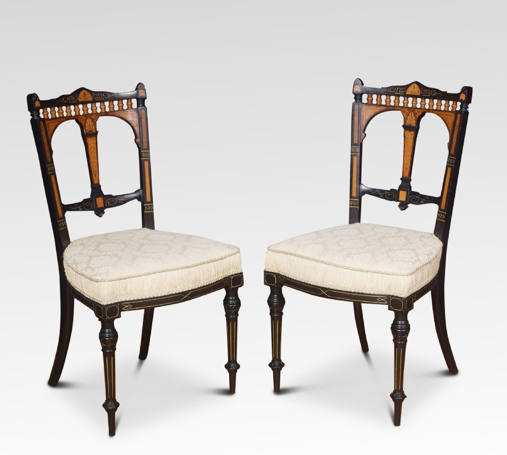 Pair of Aesthetic movement ebonies side chairs