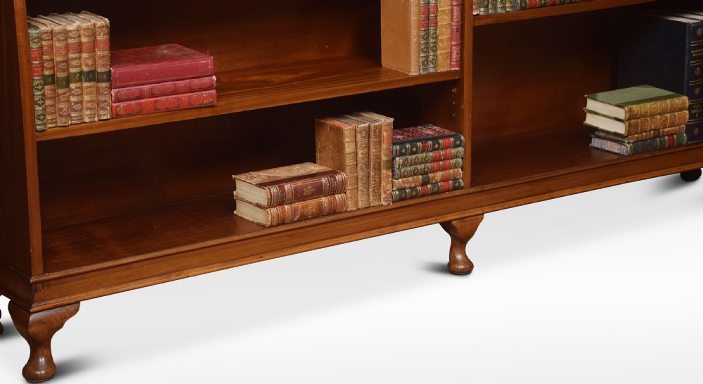Large mahogany open bookcase View II
