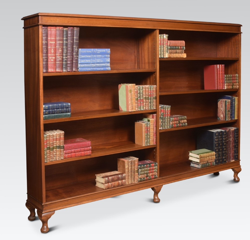 Large mahogany open bookcase View IV