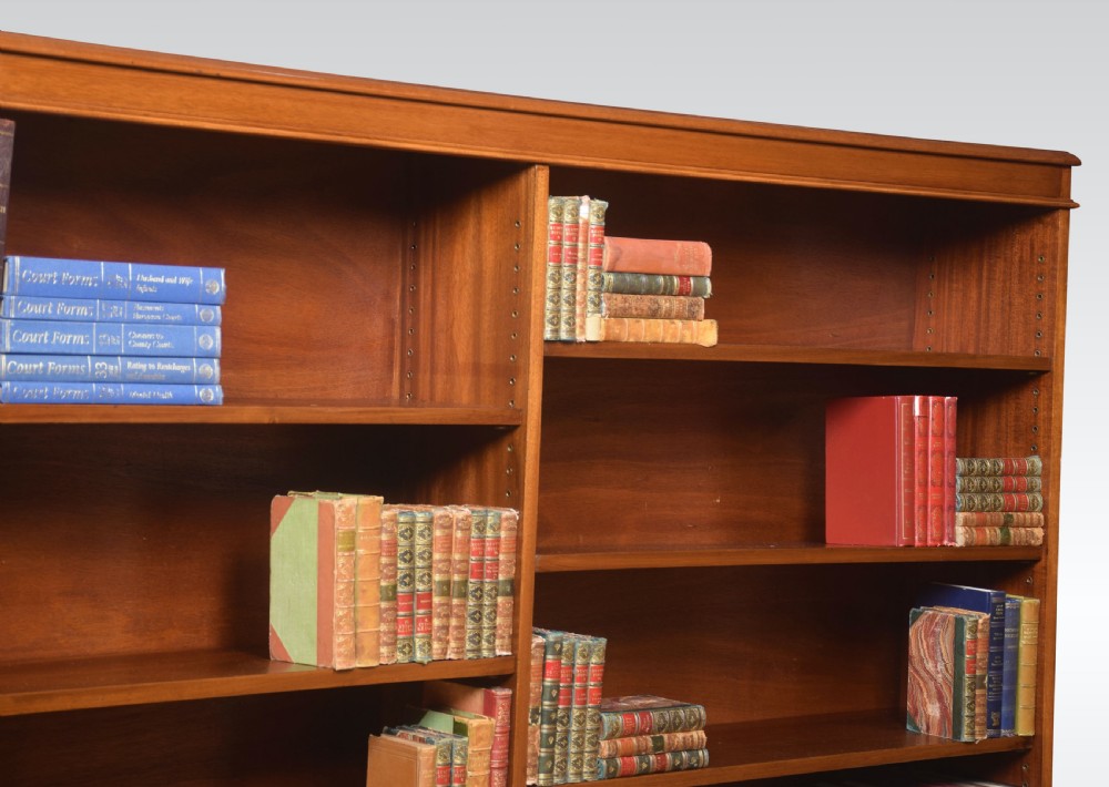 Large mahogany open bookcase View V