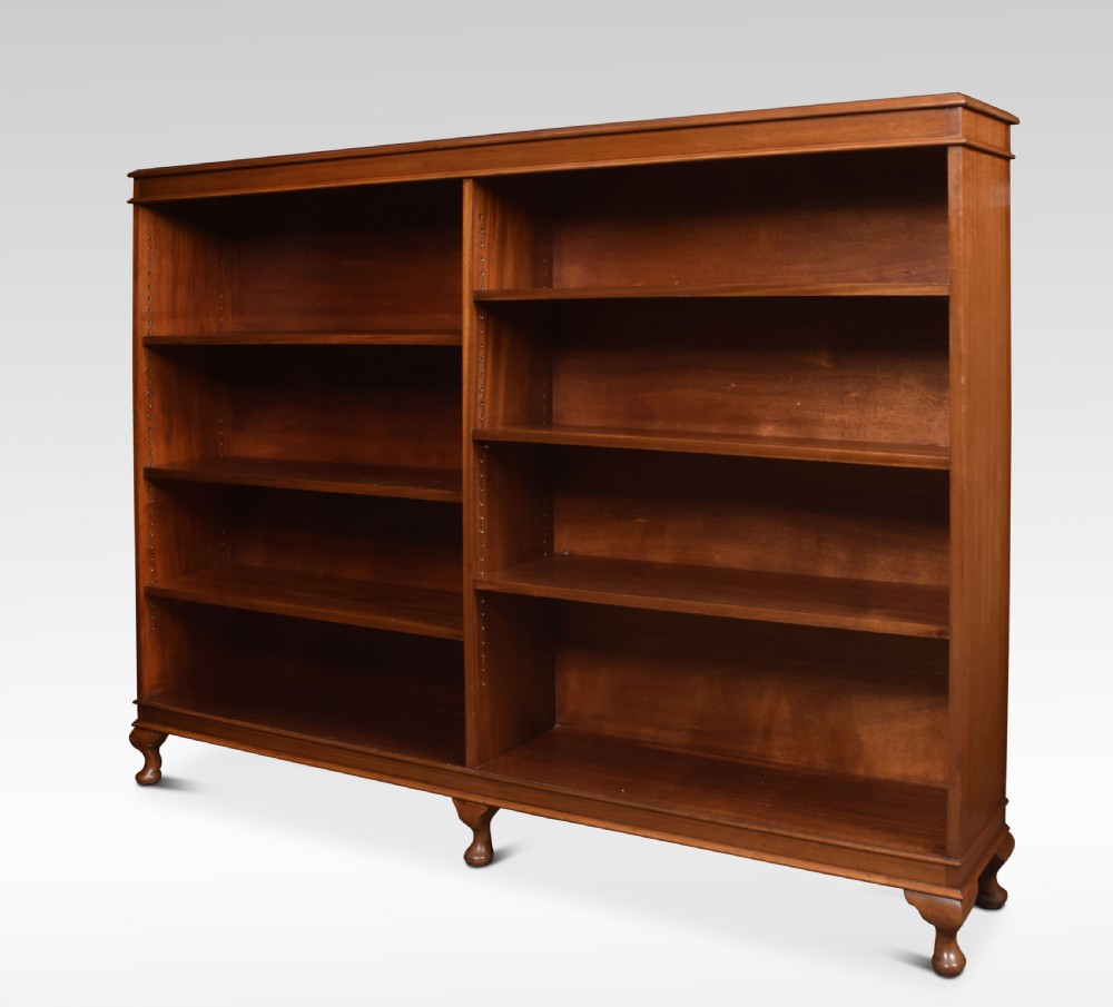Large mahogany open bookcase View VI