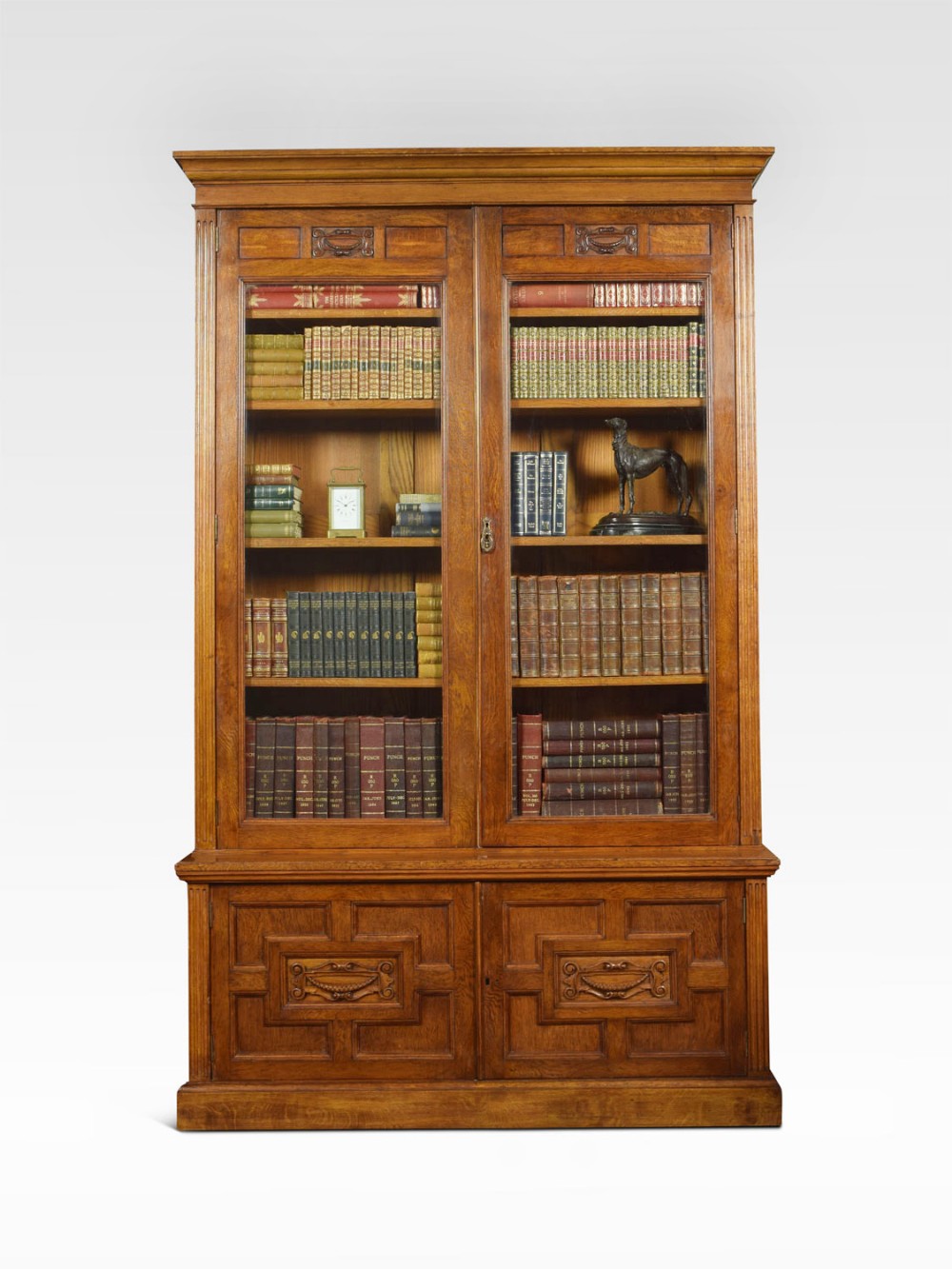 Late 19th Century oak two door bookcase