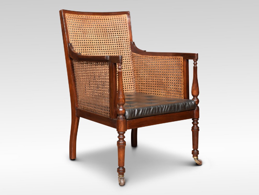  Regency mahogany bergere armchair
