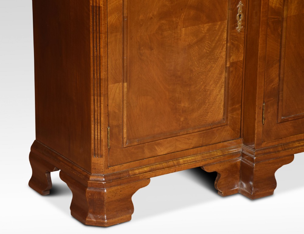 Walnut four door breakfront bookcase View IV