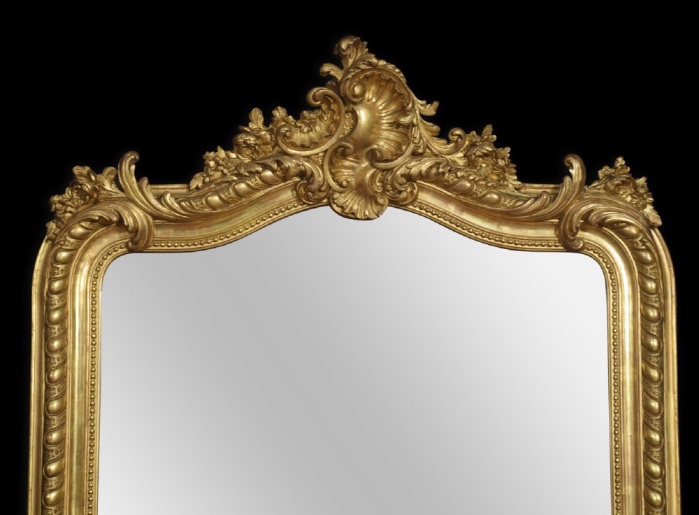 Louis XVI style giltwood wall mirror  View III