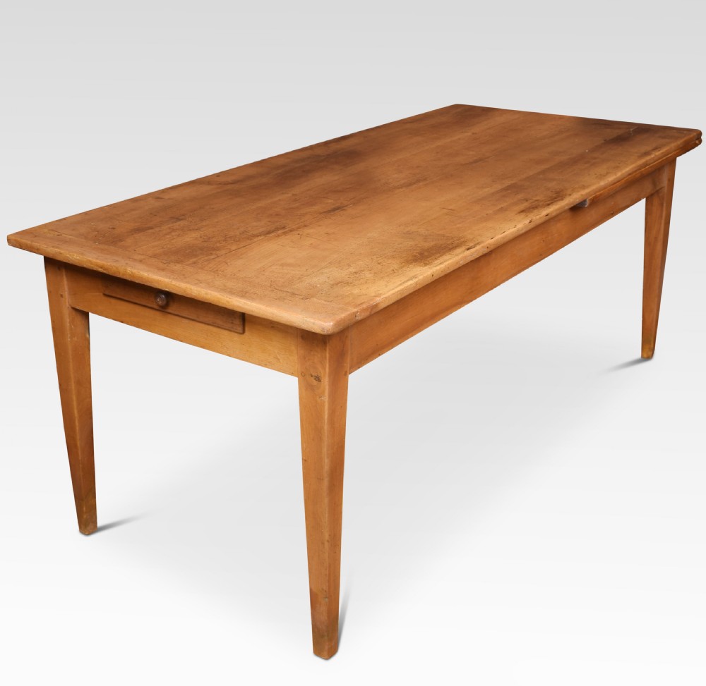 Large fruitwood farmhouse table View VI