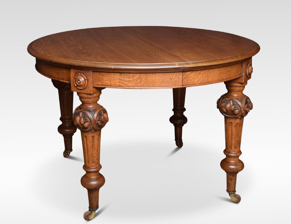 Oak oval extending dining table View II