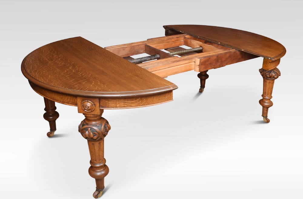 Oak oval extending dining table View III