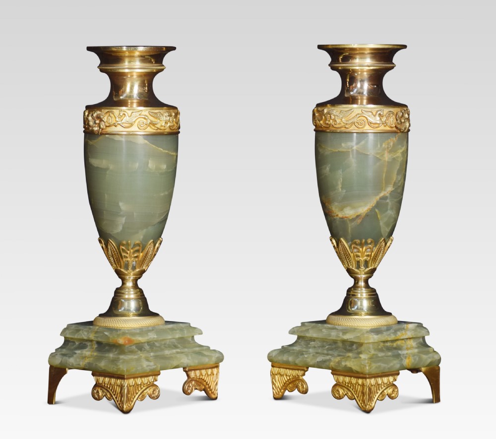 French onyx four glass clock set View II