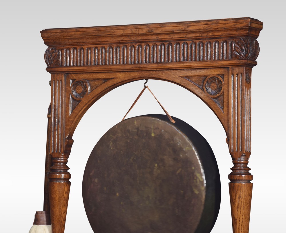 Oak carved dinner gong View VI
