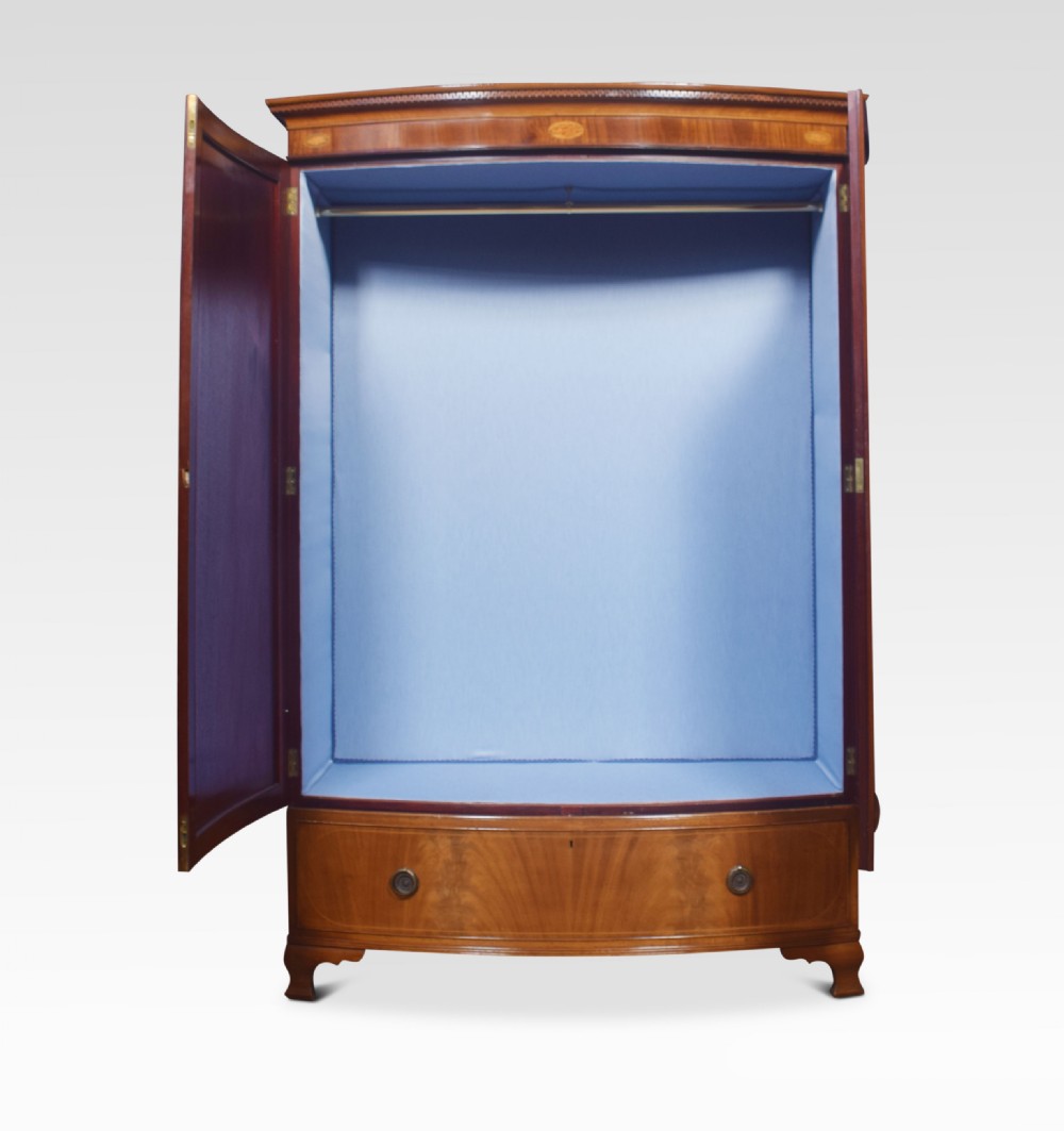 Mahogany bow fronted two door wardrobe View IV
