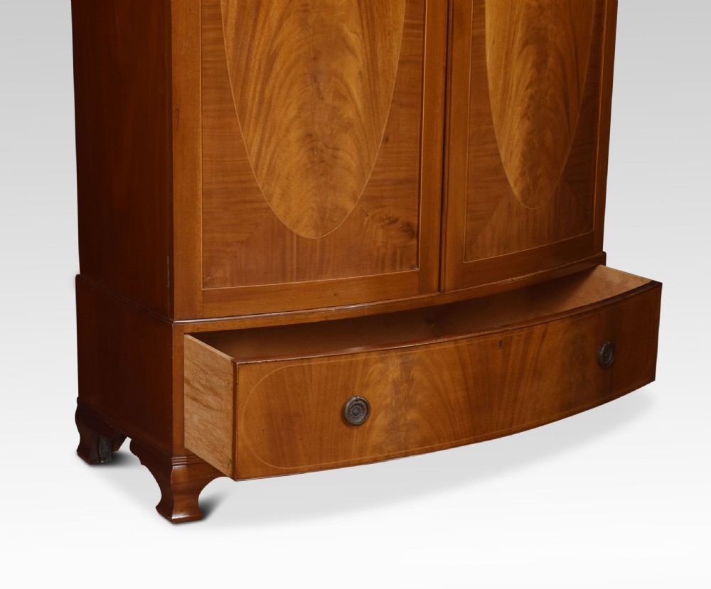 Mahogany bow fronted two door wardrobe View VI