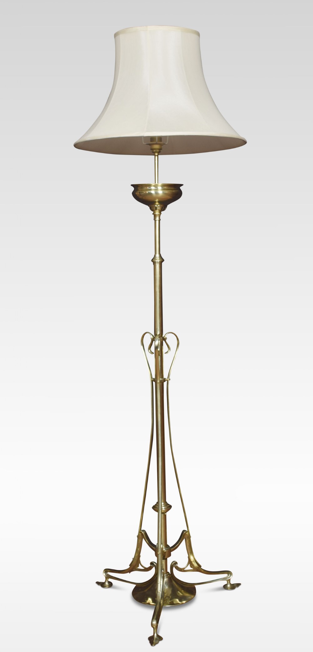 Art Nouveau brass standard lamp