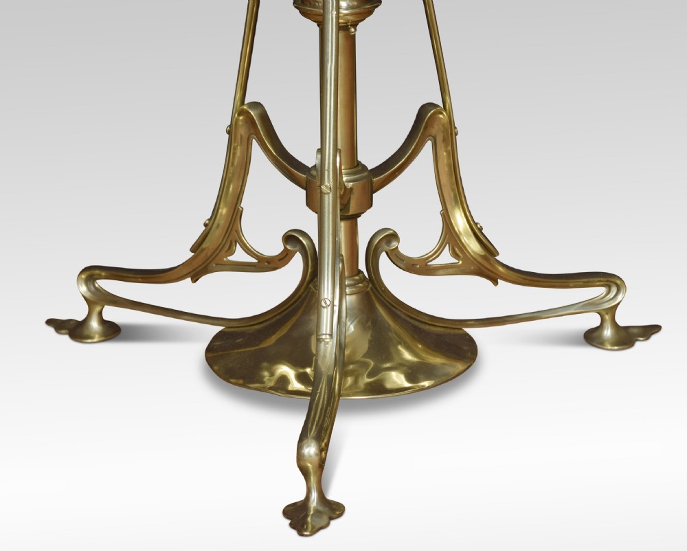 Art Nouveau brass standard lamp View II