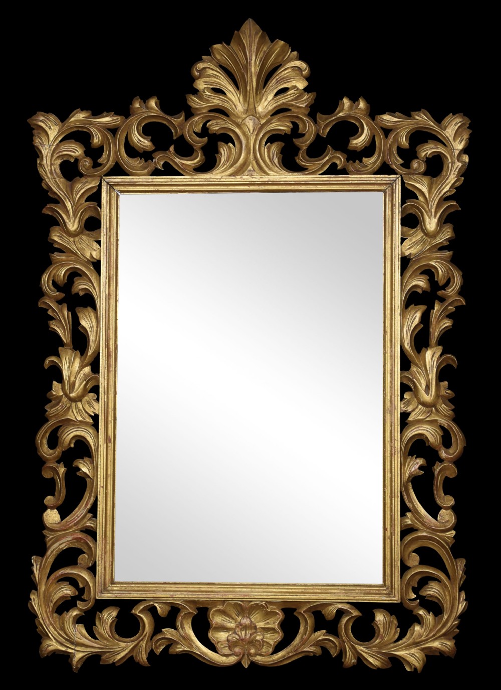 Rococo revival gilwood wall mirror