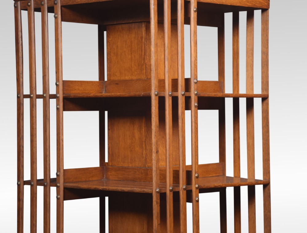  Large oak revolving bookcase View III