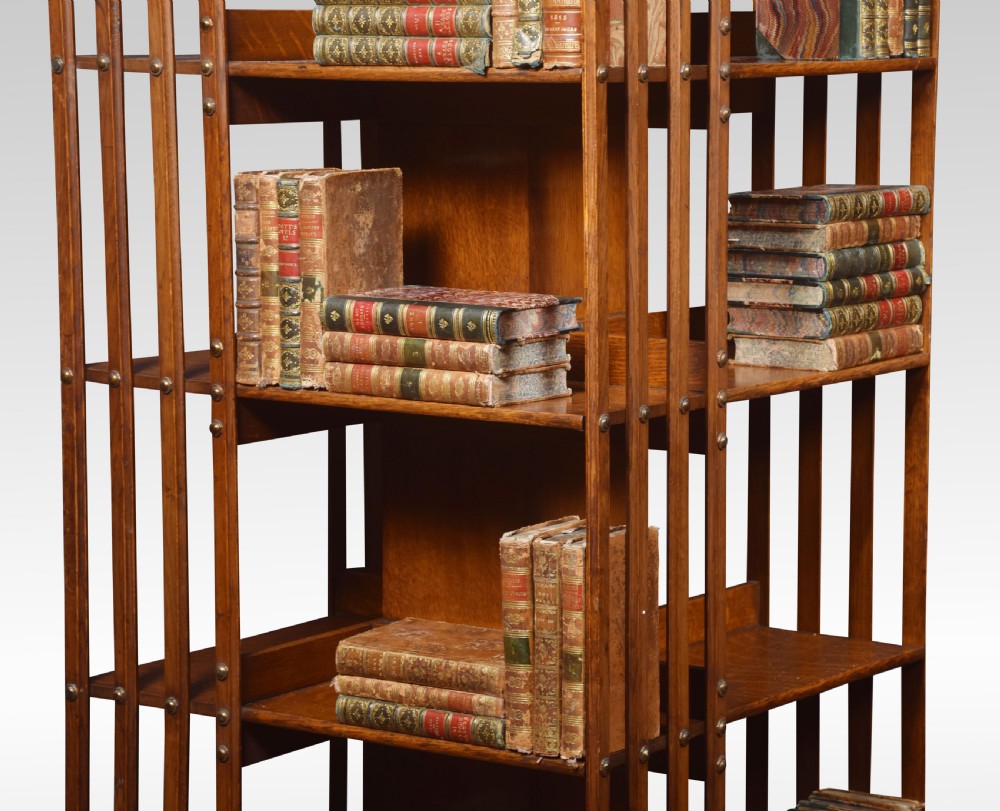  Large oak revolving bookcase View V