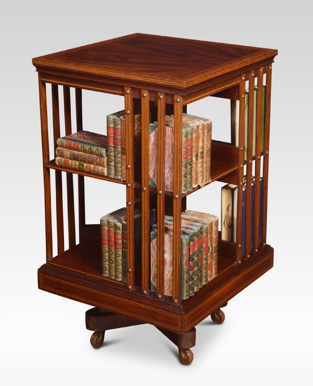 Mahogany revolving bookcase