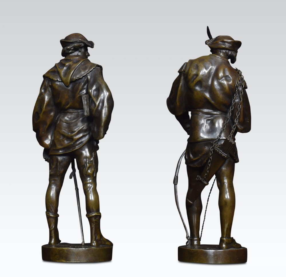 Emile Louis Picault pair of bronze figures of soldiers View III