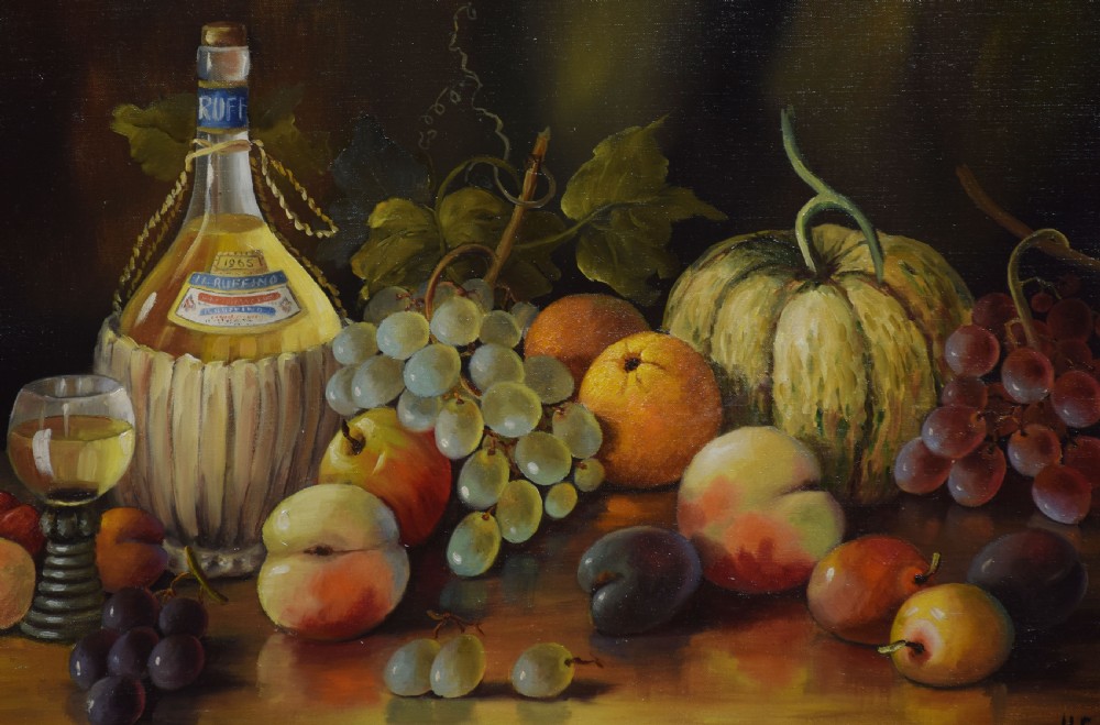 Oil on Canvas Hilda Frances Borton framed still life View II