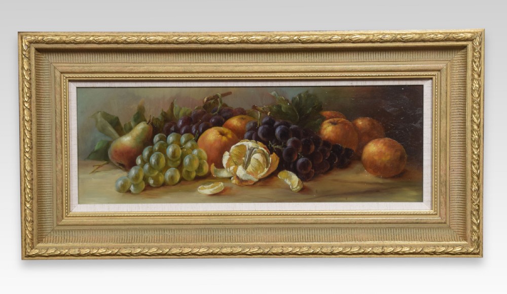 Oil on board Framed still life of Fruit