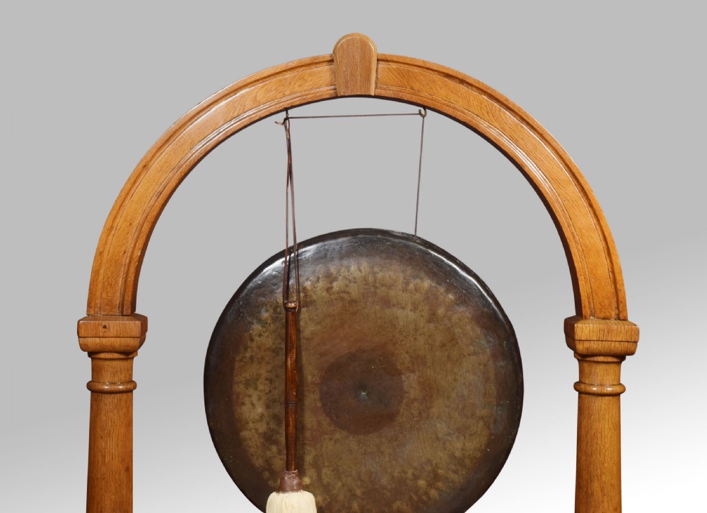 Late 19th century walnut dinner gong View II