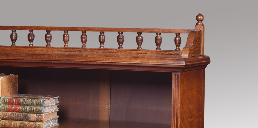 Oak open bookcase View IX