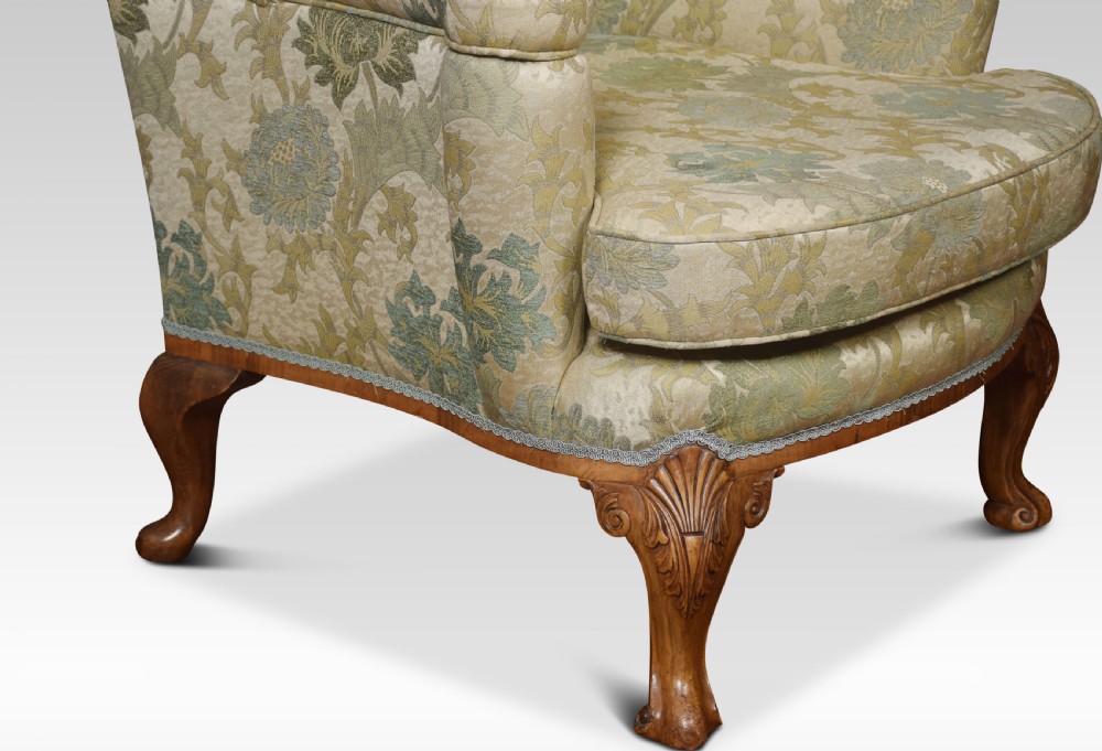 Queen Ann style wing armchair View III