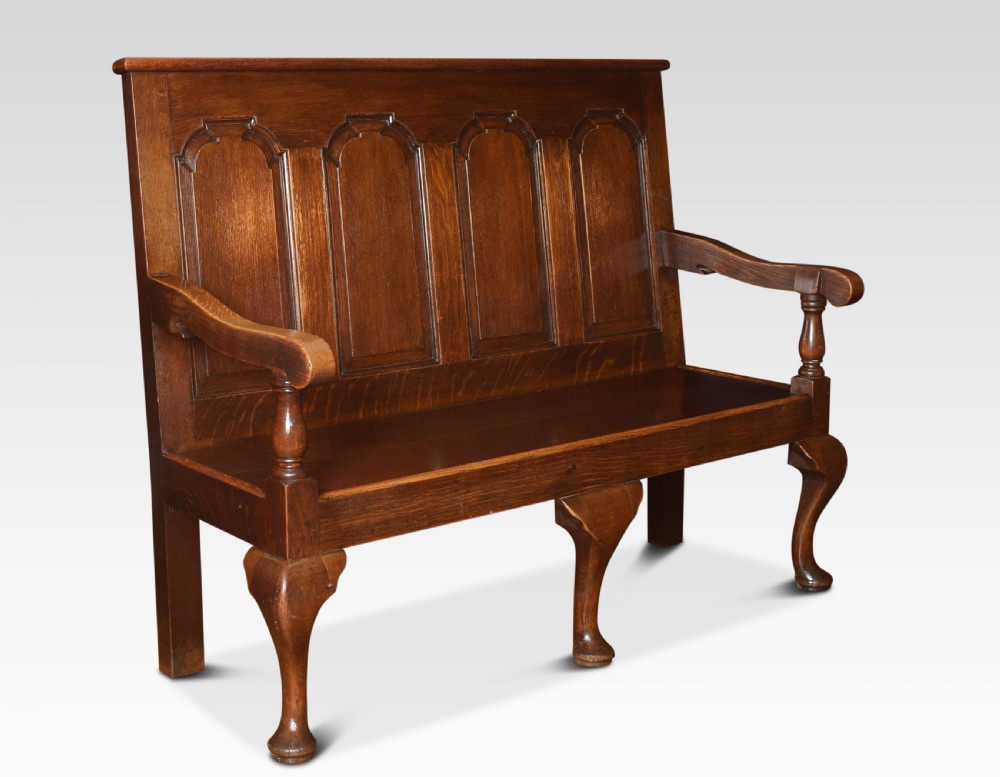 George III oak bench settle