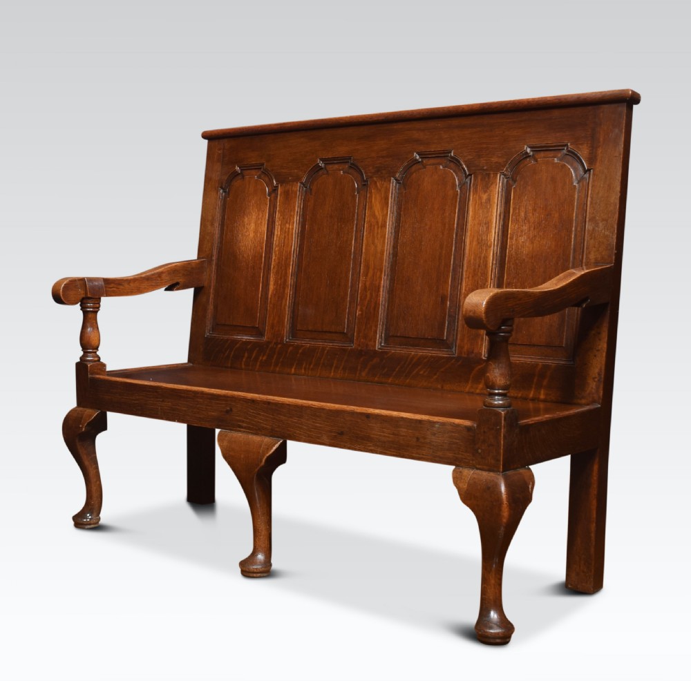 George III oak bench settle View VII
